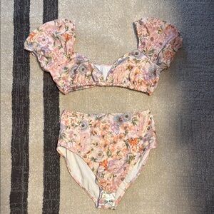 ASOS Pink and Orange Ruffled Bikini Swimwear